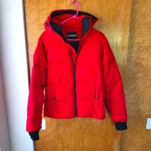 Men Express Red Puffer Jacket